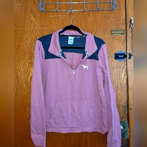 Vs pink size large women 1/4 zip sweatshirt